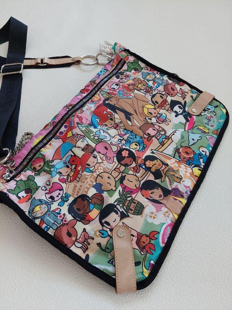 Tokidoki for LESPORTSAC Shoulder Bag Rainbow Zip Simone Legno H10.92in×W15.6in