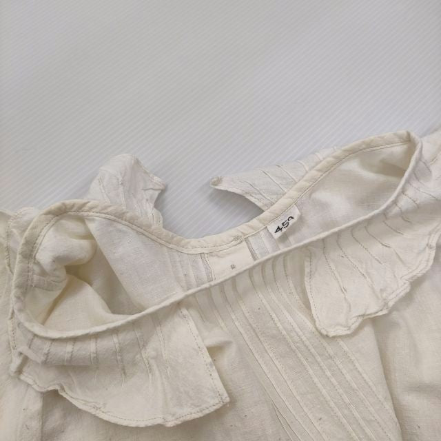 45R/45rpm Indian khadi frill collar blouse Blouse shirt Kinari 5-0725S♪