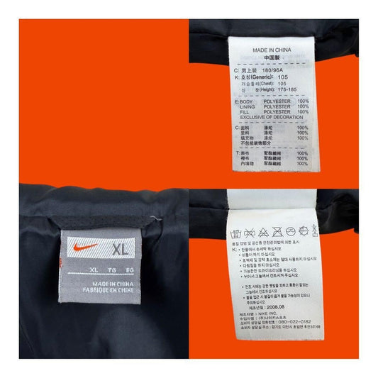 00s Y2K NIKE Puff Jacket Puffer Padded Insulation Black Drawcord Vintage