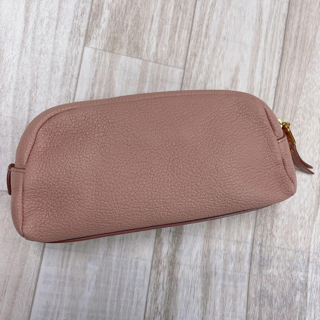 Miu Miu pouch pink ribbon used ladies from Japan