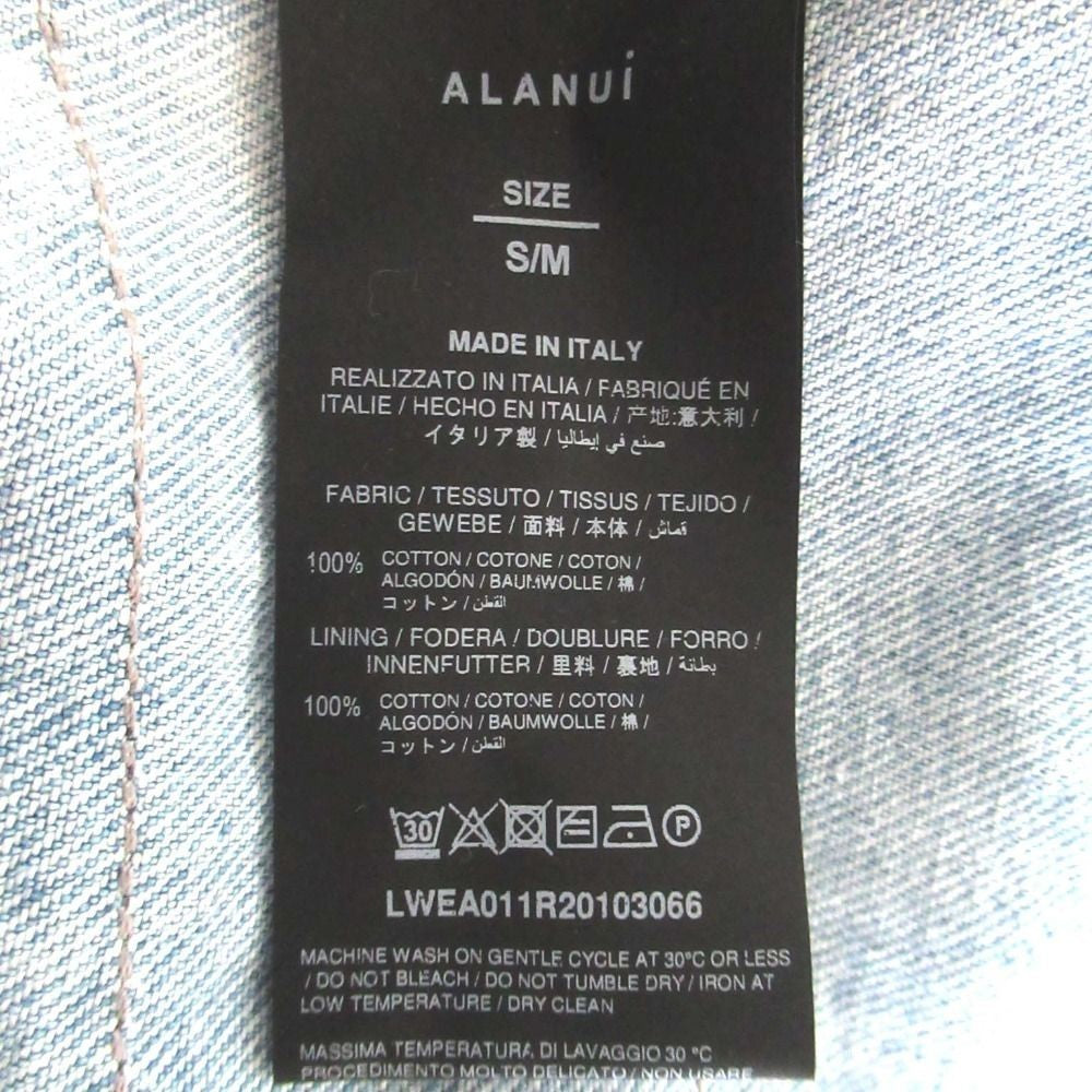ALANUI 2010s VTG 1B Fringe Denim Jacket Light Blue S/M LWEA011R20103066