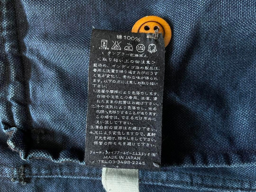 45rpm/Umii908 Indigo Coverall Denim Jacket for men size 3/L Made in JAPAN