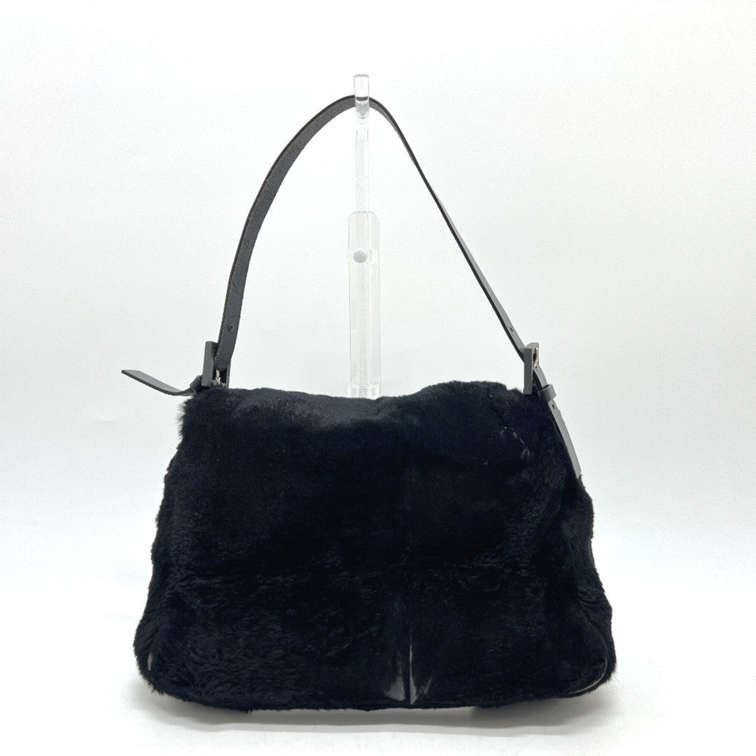 FENDI Mamma Baguette Shoulder Hand Bag Fur Leather Authentic Ml