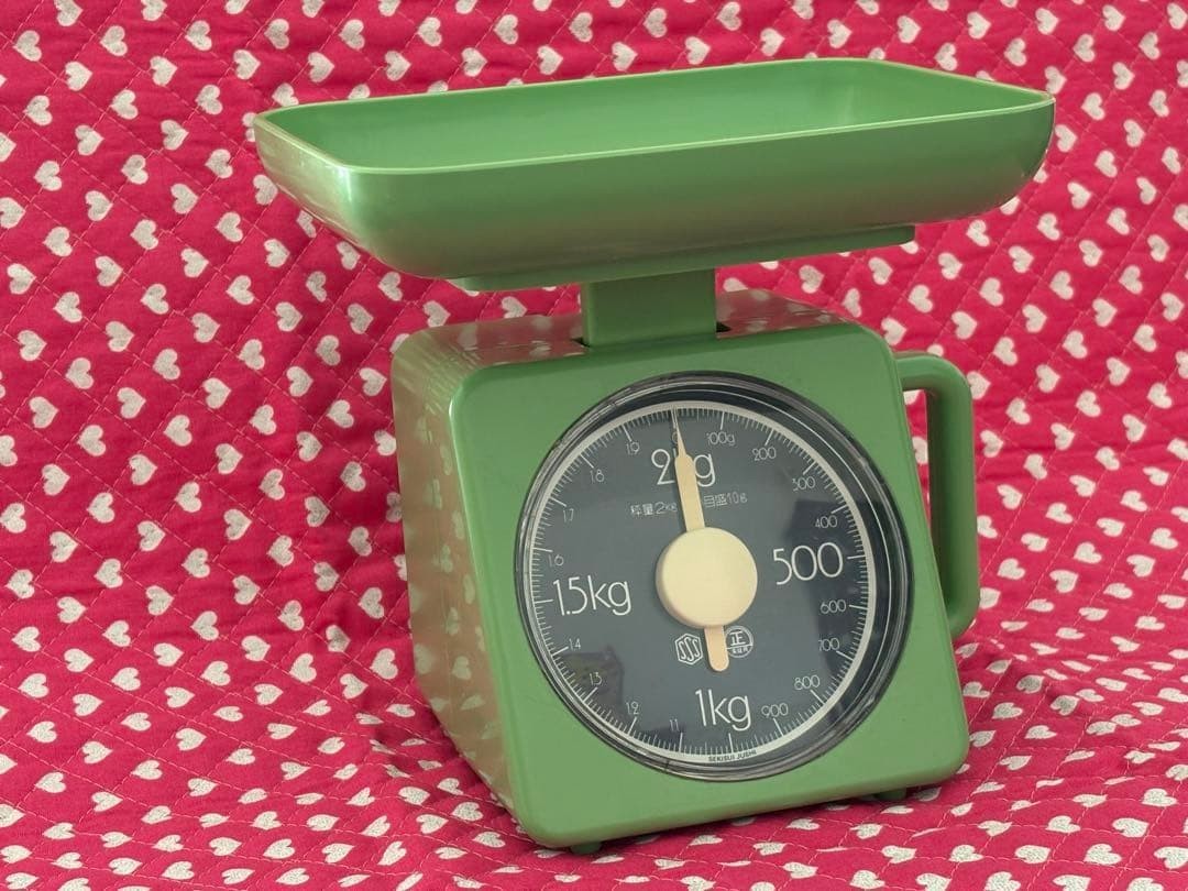 Showa Retro Analog Kitchen Scale, Green, 2kg, Sekisui