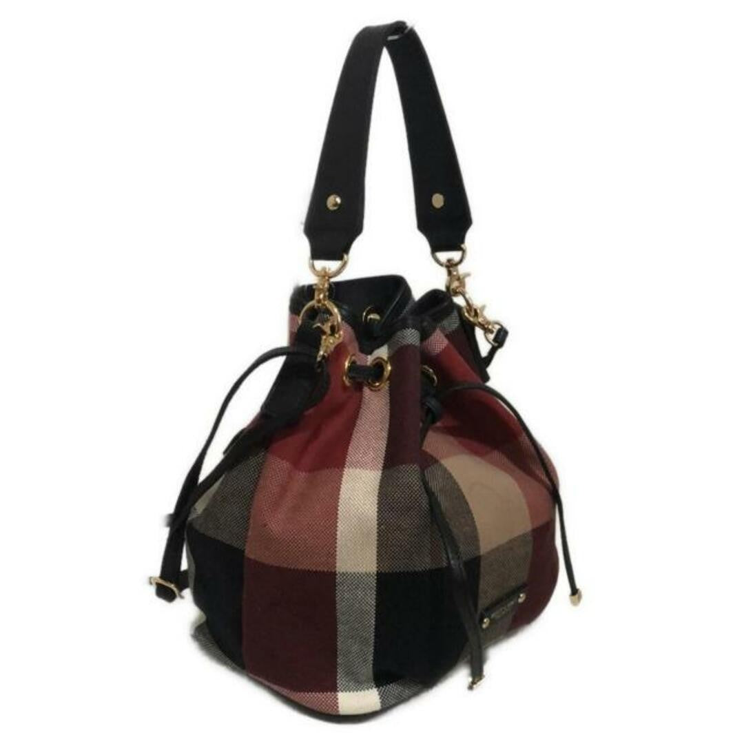 Auth BLUE LABEL CRESTBRIDGE - Bordeaux Black Multi Canvas Leather Shoulder Bag