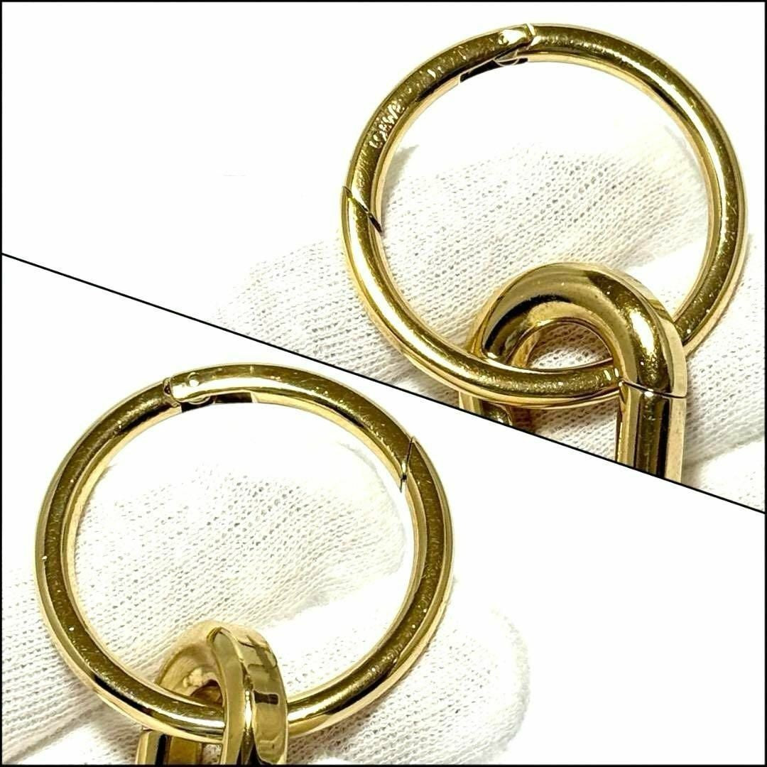 Used Loewe Womens Knot Bag Charm Key Ring Key Holder Yellow Leather