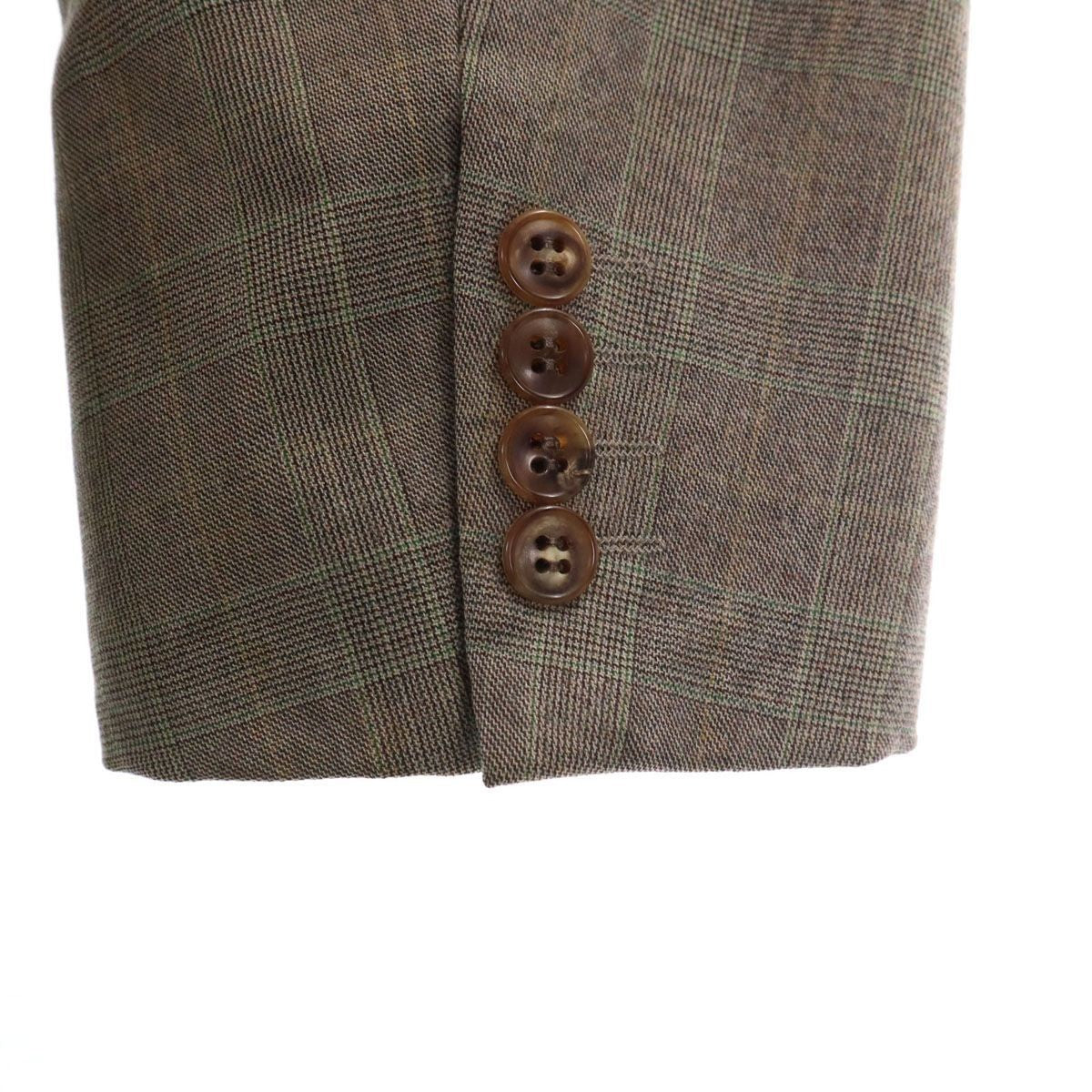 LANVIN 90s Wool Old Check Pattern suit Setup ST50-56 gray Men's