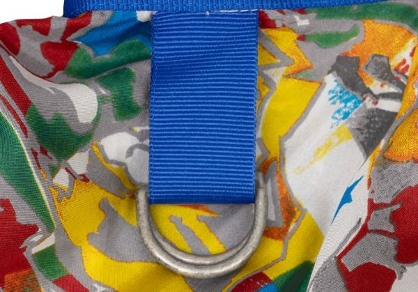 ALEXANDER MCQUEEN Colorful Print Taped Silk Dress Blue Multi Size 40