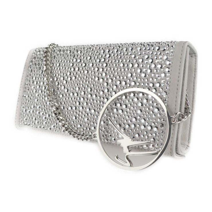 Giuseppe Zanotti 2WAY Clutch Bag Shoulder Bag IB80042 Gray Studs Chain Party Bag