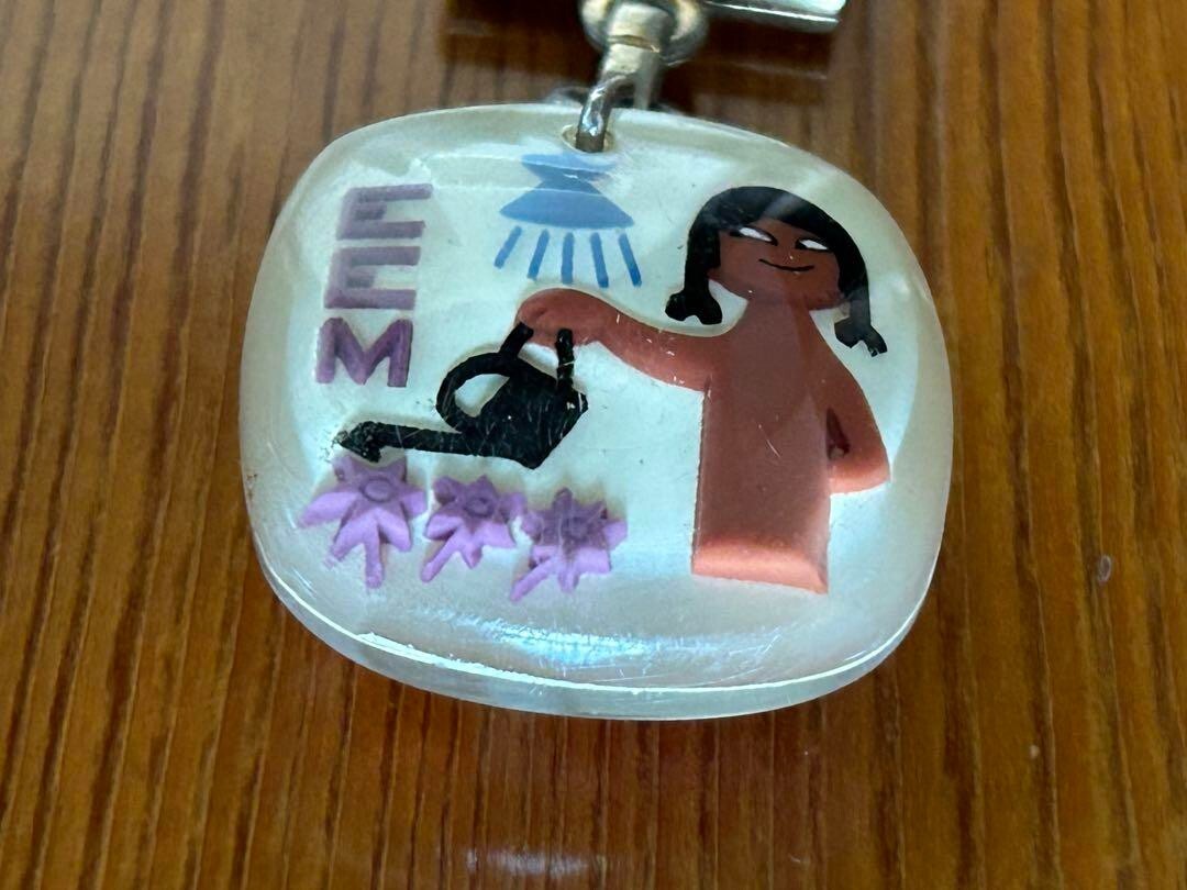 RARE French made BOURBON acrylic vintage keychain EEM Novelty Lefort Opuno