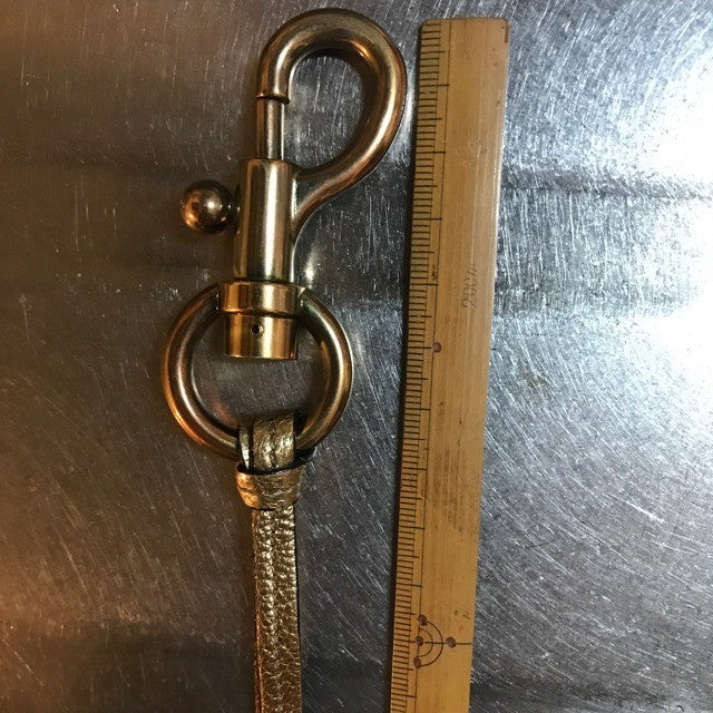Authentic Chloe Women's Accessory Key shape Keychain Bag Charm Gold Black Logo