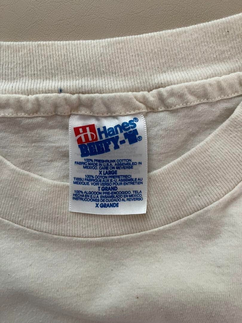 Hanes NOFX Long Sleeve T-Shirts Punk Guy 90s Mens Top Size XL White Vintage Used