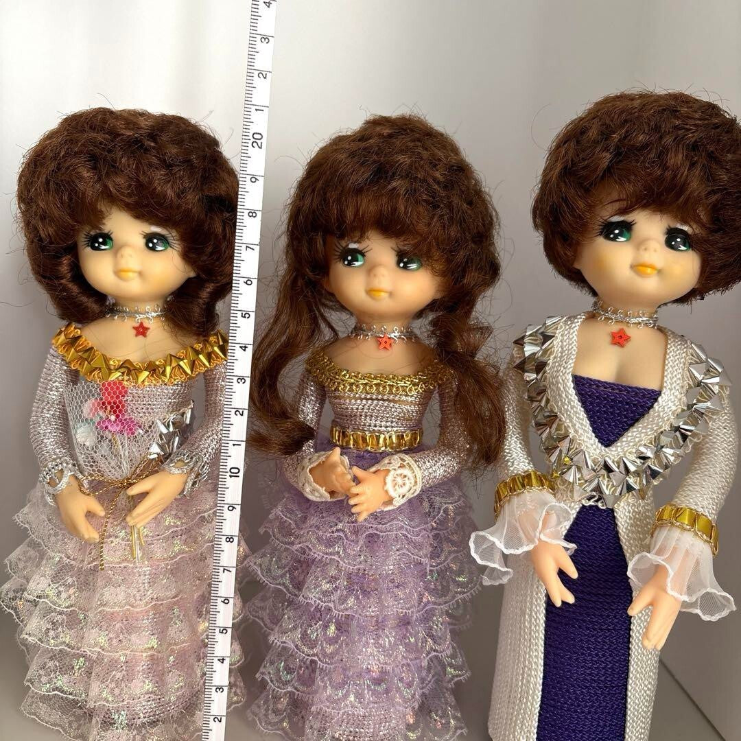 Showa Retro 3 Bottle Dolls, height 21...23cm