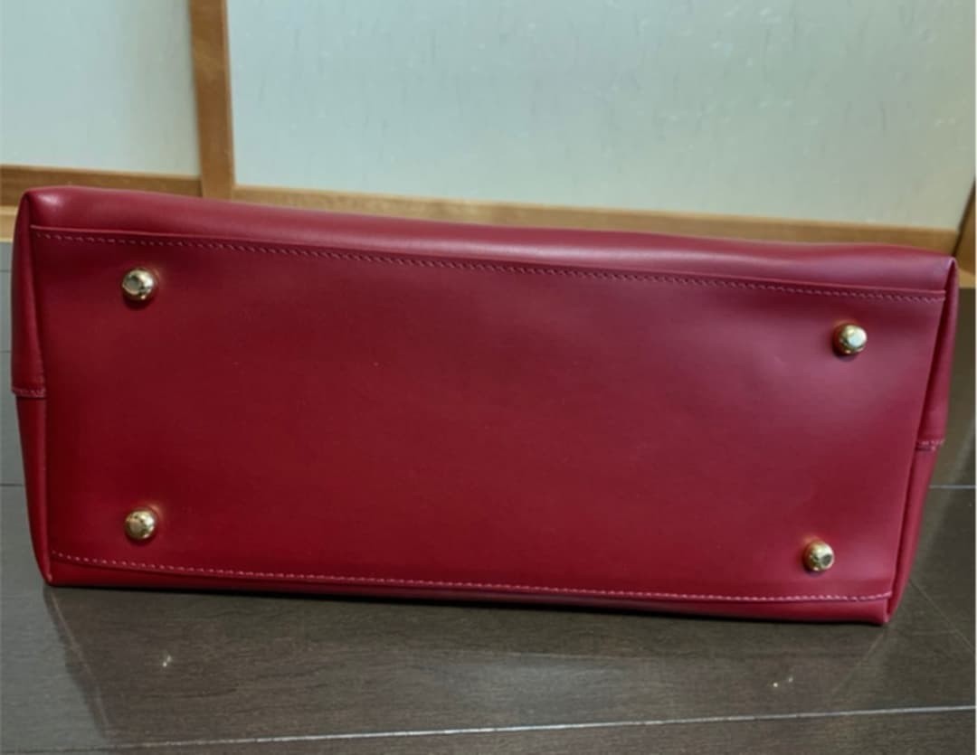 Spick and Span Red Leather Tote Bag A4 Size Genuine Leather Stylish Authentic