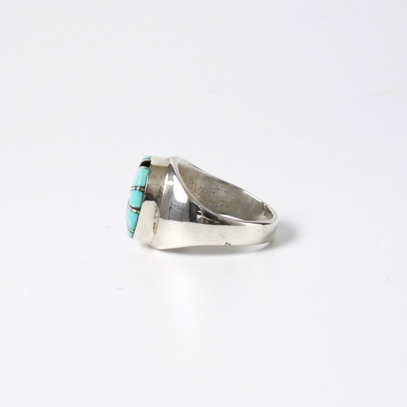 Amy Wesley Zuni Ring: Sleeping Beauty Turquoise Inlay. US size 7.5.