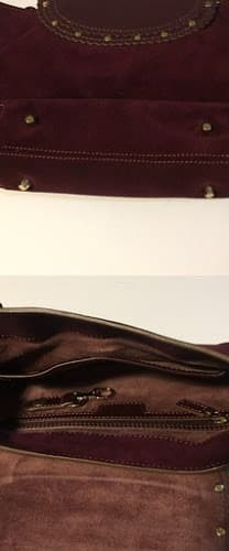 Auth Anya Hindmarch - Bordeaux Leather Suede Shoulder Bag