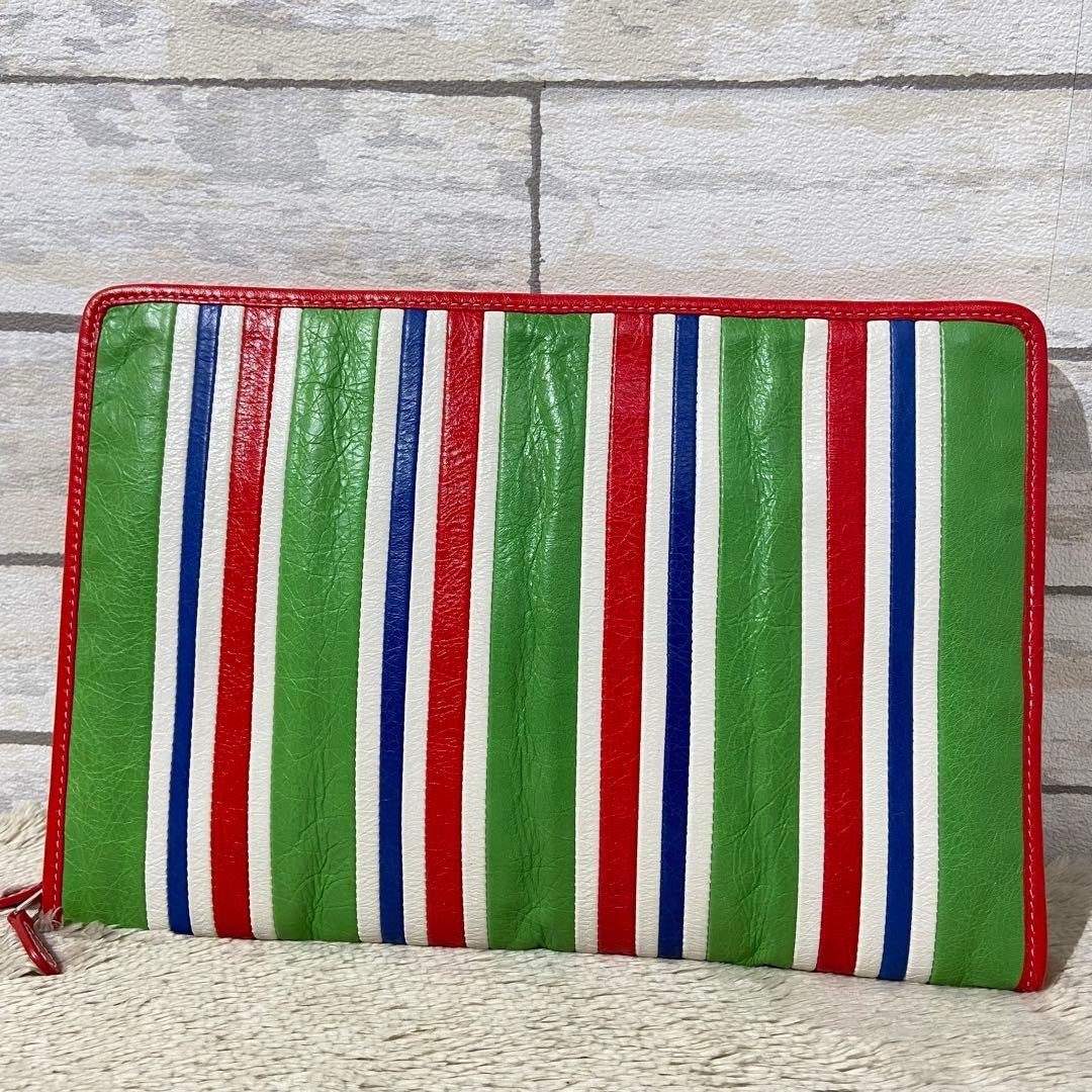 Balenciaga Clutch Bag Bazaar Leather pocket Multi-Color Unisex Fashion Goods