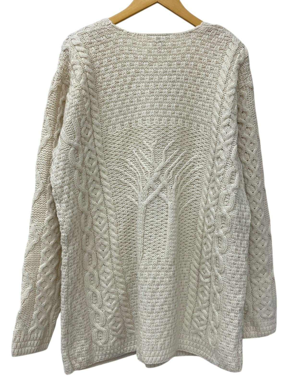 Aran Islands Knitwear Fisherman Cardigan Merino Wool XL Ireland 80s-90s