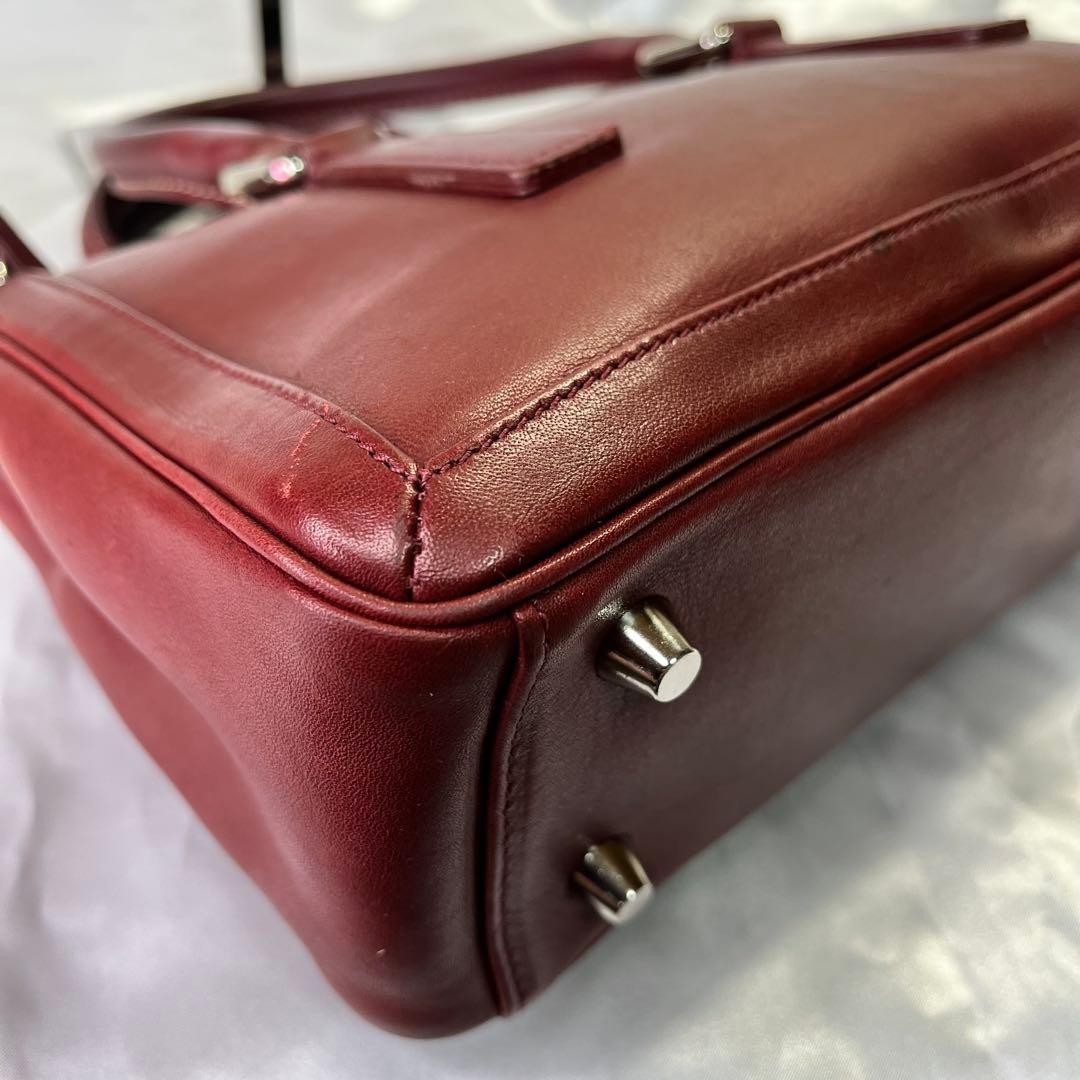 COACH 9421 Vintage 2Way Shoulder Bag Leather Wine Red Handbag Authentic