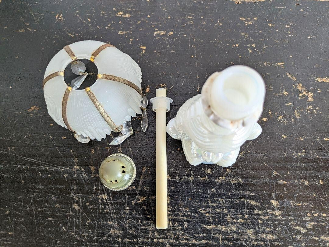 Showa retro, ceramic, girl, air freshener container, chandelier, glass, Japanese
