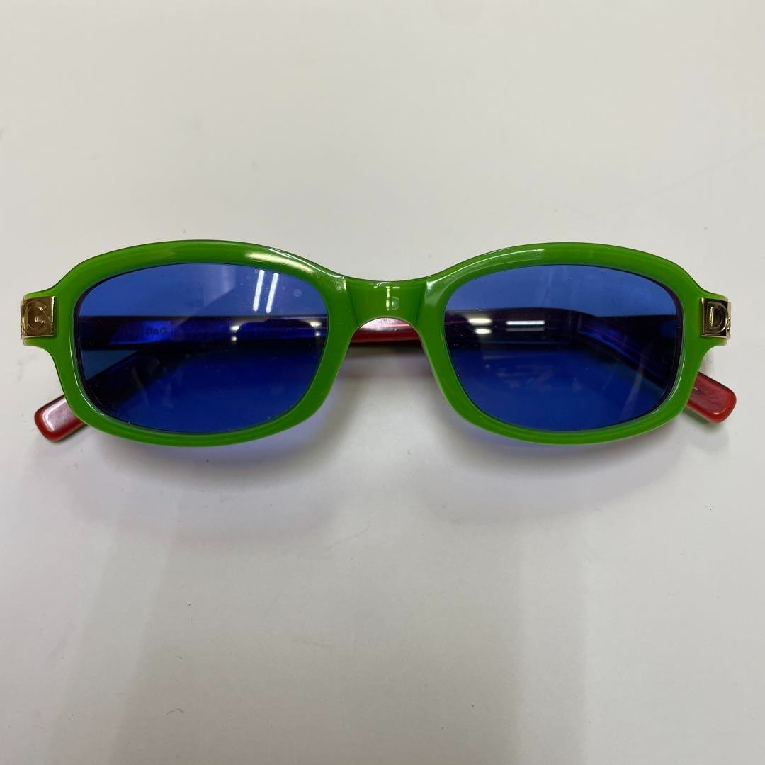 Dolce&Gabbana Men Vintage D&G Sunglasses Green & Red Frame Luxury Sleek Italian