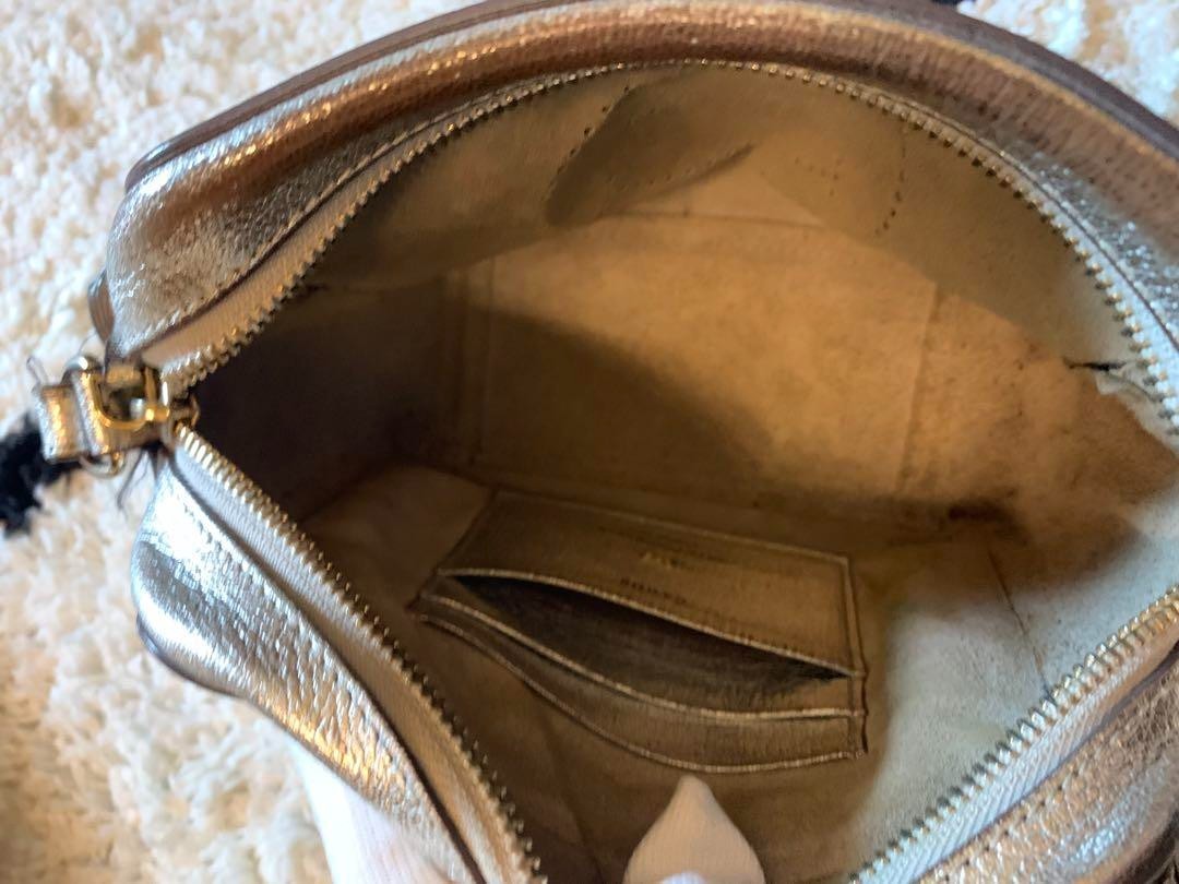 Anya Hindmarch Silver Smiley Face Shoulder Bag