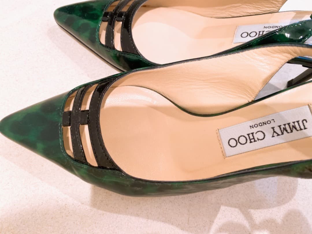 Rare Jimmy Choo Green 6cm Mule Sandals Women's Size EU35.5 / US5.5 Back Strap
