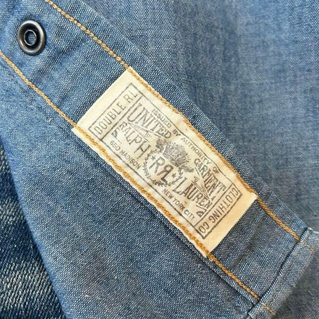 RRL Double R L Chambray Shirt Size 2 Women Limited Edition Rare American Fashion
