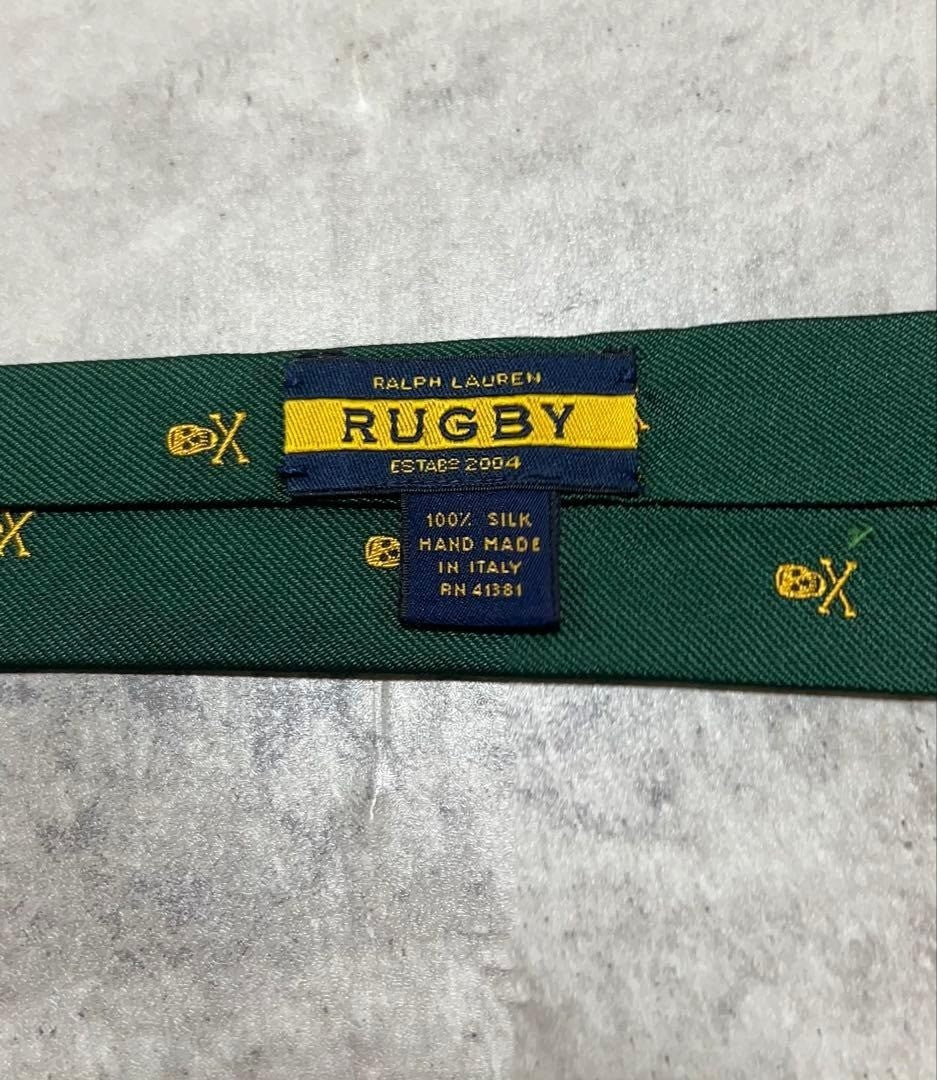 Ralph Lauren Rugby Skull Crossbones Green Silk Necktie Rare Discontinued Mint
