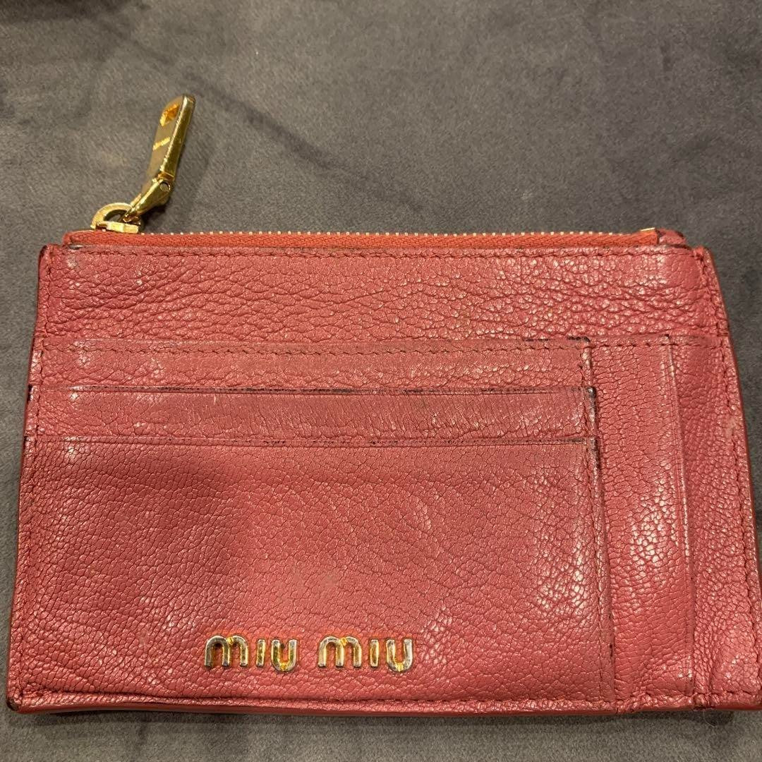 Miu Miu Madras Leather Card Case