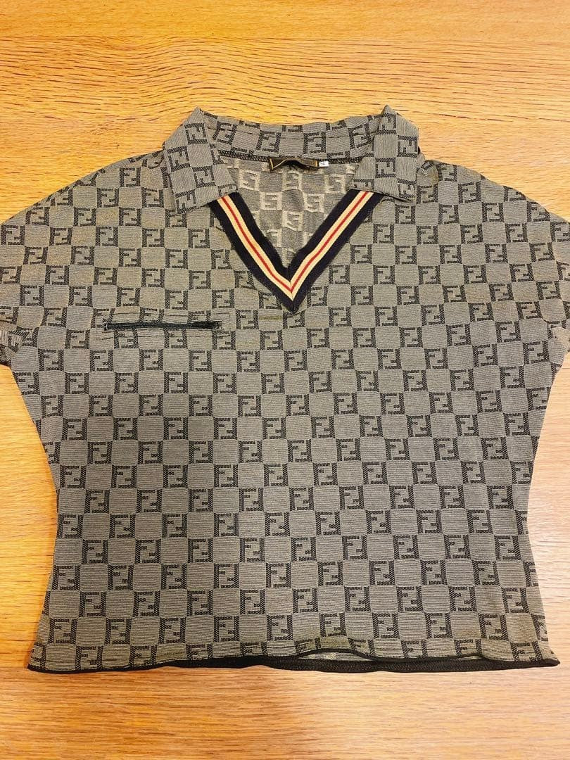 Fendi Set Up Zucca FF Logo Size Tops 44 Skirt 42 Vintage Authentic Used