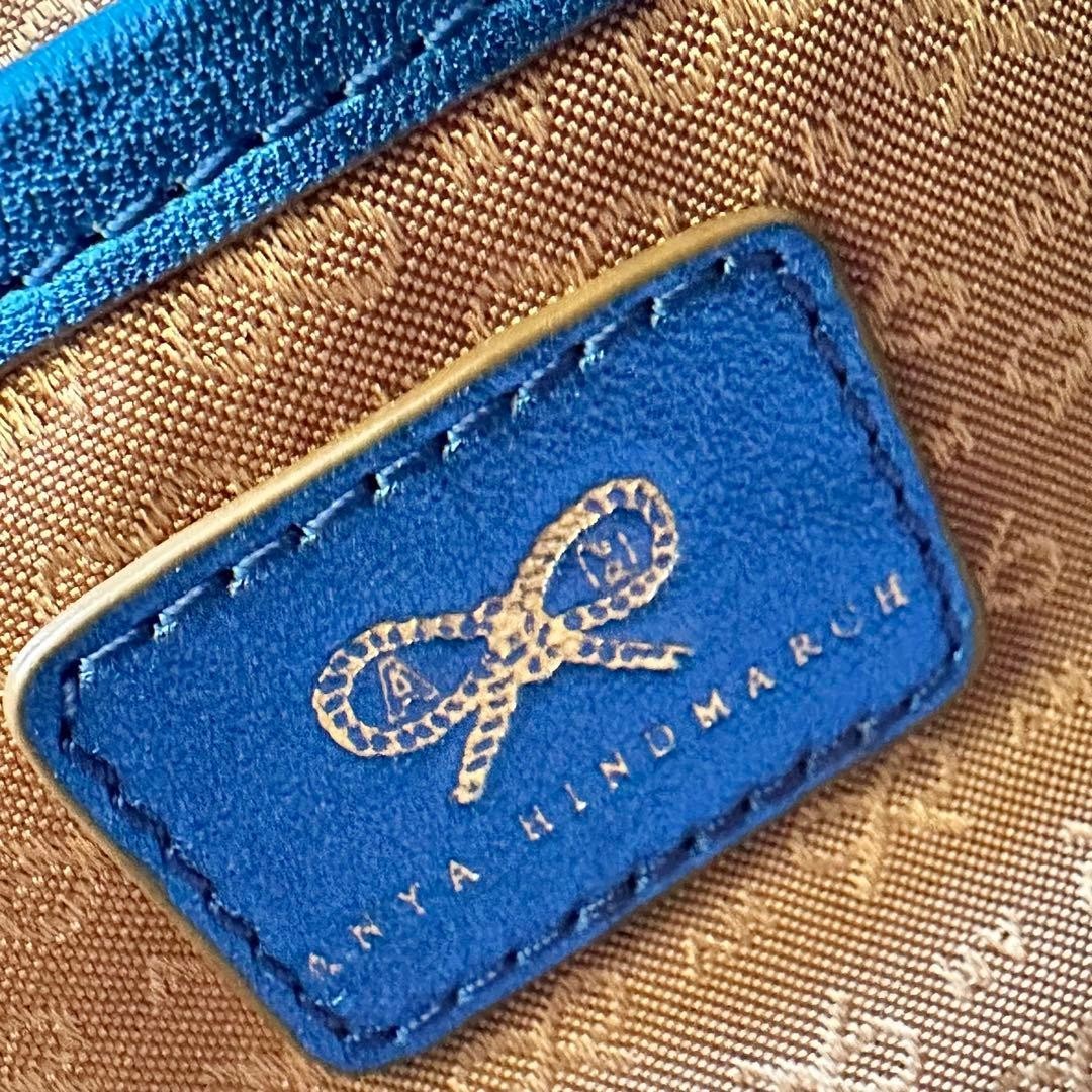 Anya Hindmarch Women Bag Hand Beads Sequin Clutch Metallic Blue Limited Edition