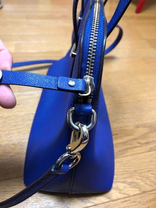 Kate Spade New York Leather Shoulder Bag, Blue, Solid Color, PXRU4471