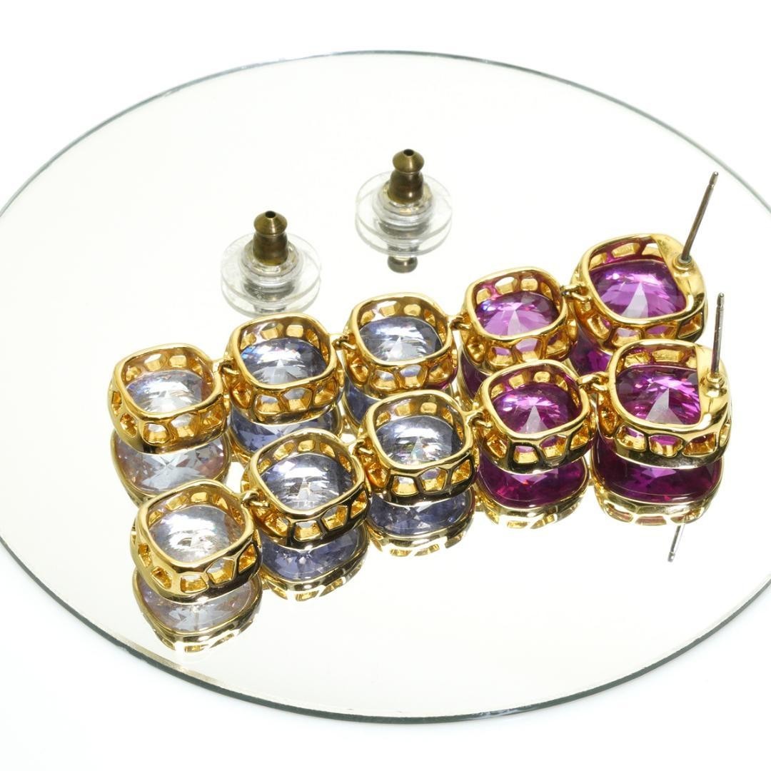 Swarovski NightTime Fuchsia Earrings Silvertone Used