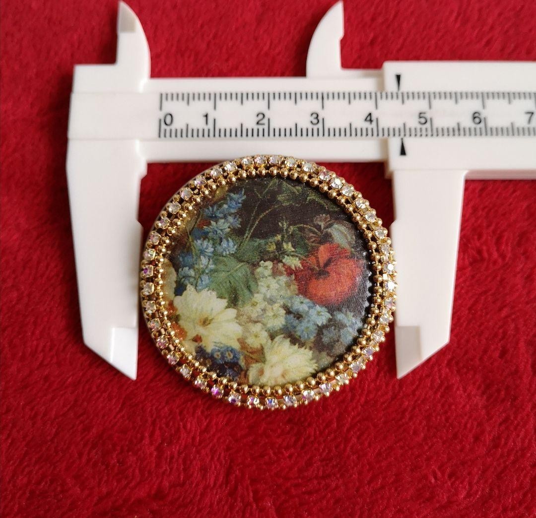 Antique brooch, rare, Vienna workshop, hallmarked, Swarovski, painting