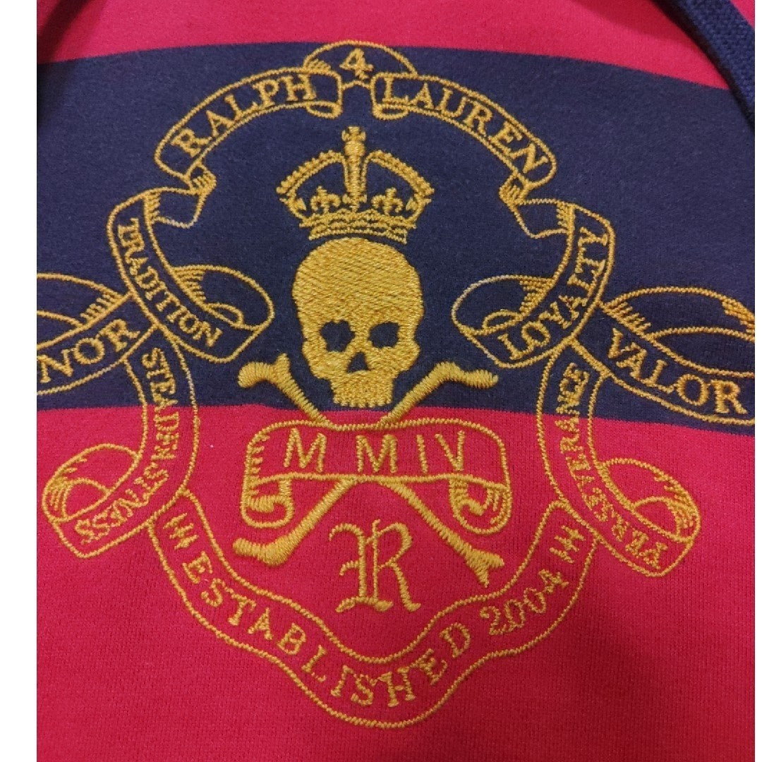 Vintage RUGBY POLO RALPH LAUREN hoodie, size M, skull embroidery.