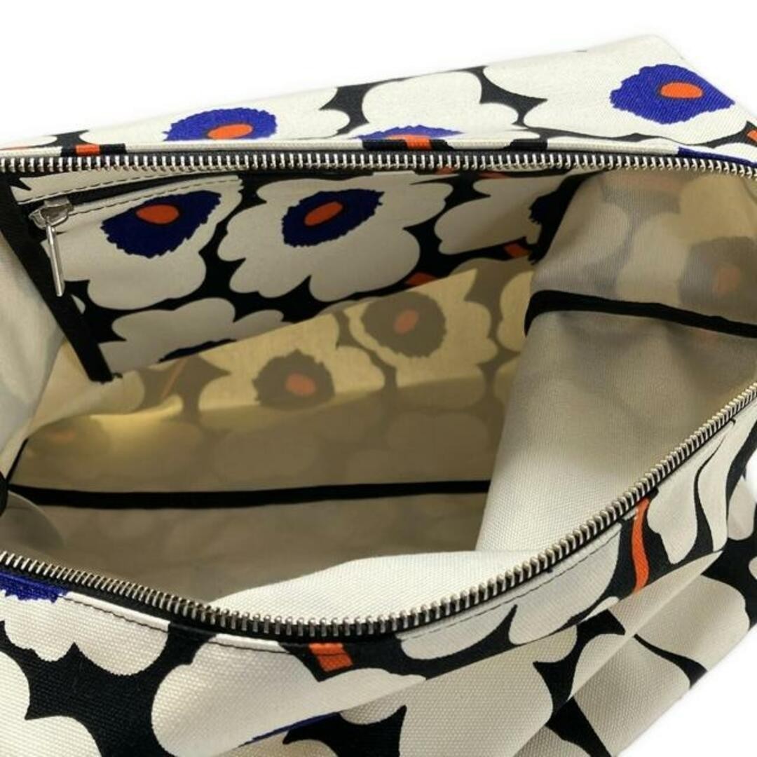 Genuine Marimekko shoulder bag dark navy cream multi canvas leather