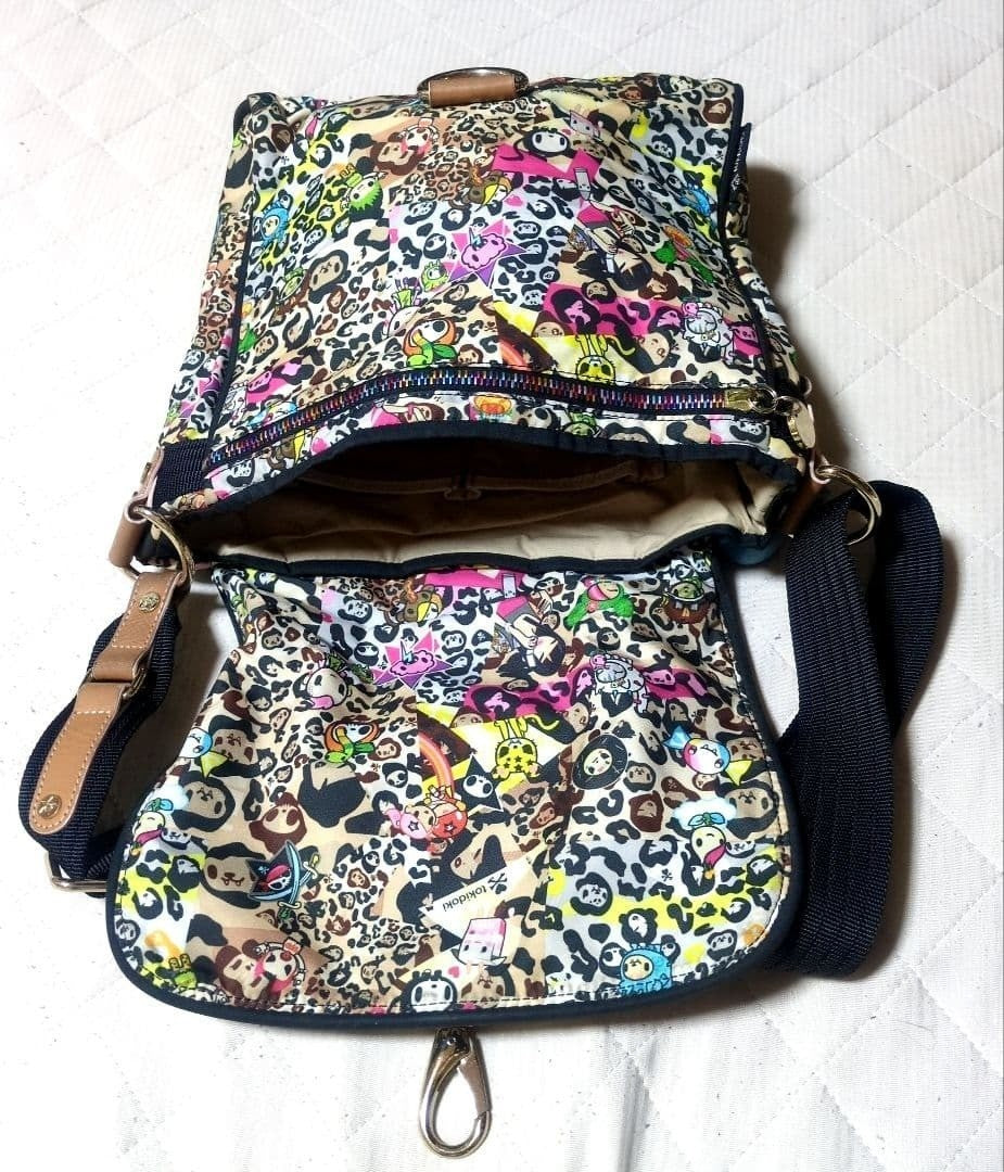 LESPORTSAC Tokidoki Colorful Character Print Shoulder Bag USED from JAPAN