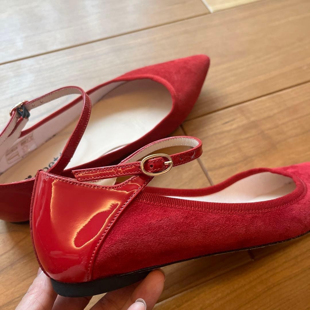 Rare Repetto Clemence Red Patent Leather Ballet Flats Size 38