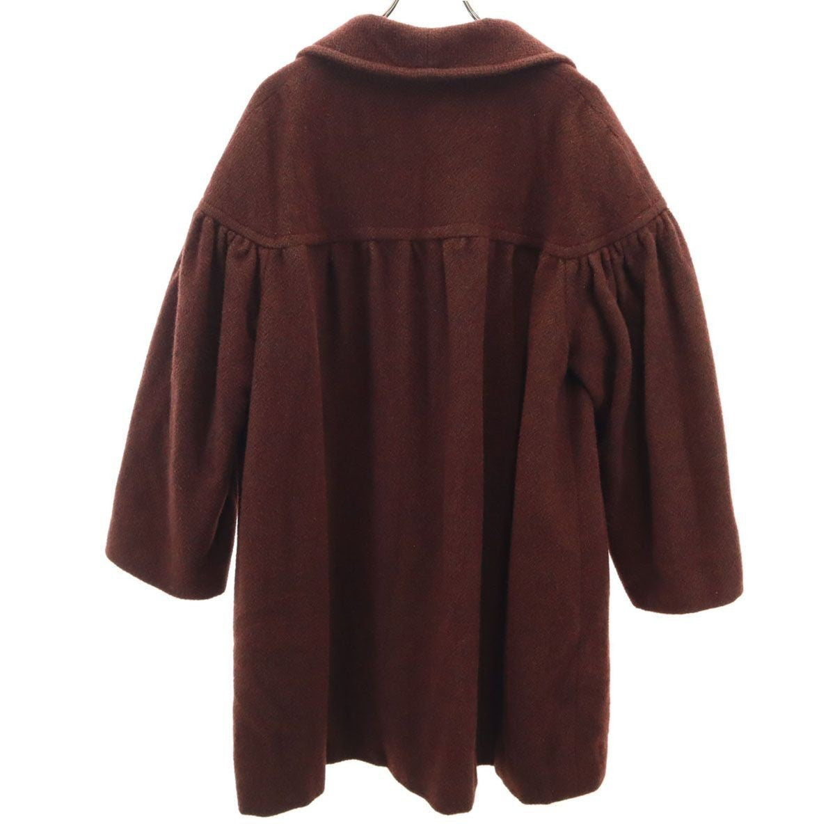 LANVIN 80s Made in Italy Vintage Wool coat 46 Brown Women