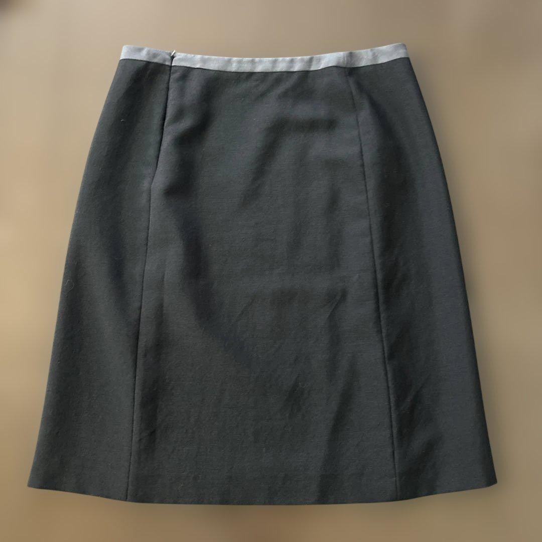 PRADA Skirt Size 46 Black Gray Design Wool Blend Excellent Condition