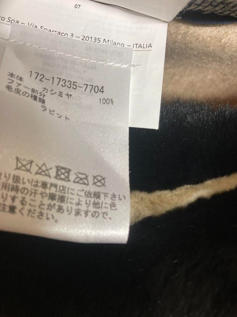 Etro 100% Cashmere Rabbit Fur All-Over Print Poncho Cape Coat Used