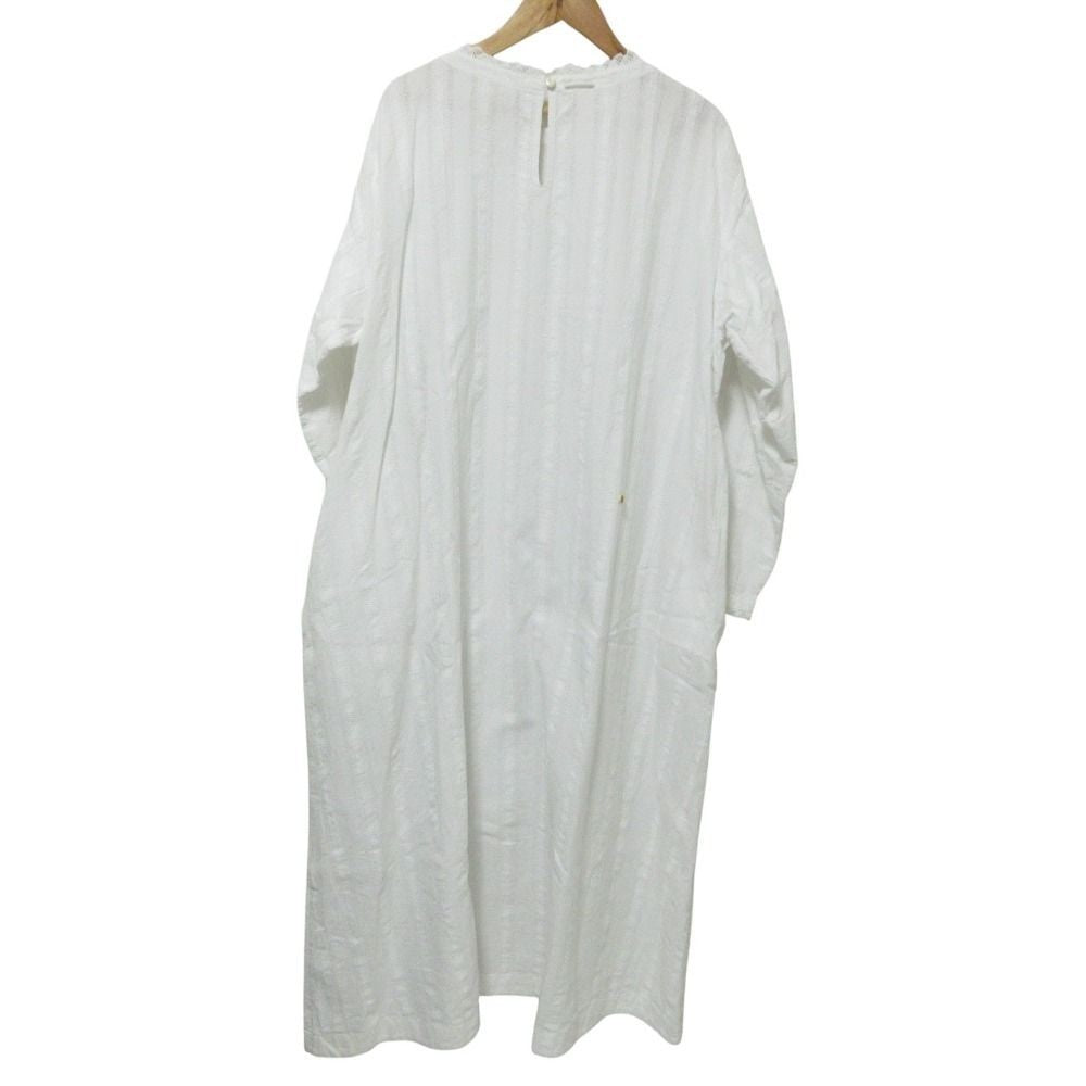 45R Indian Karami Lace Dress Long Sleeve Long One Piece 7045092 White Women USED