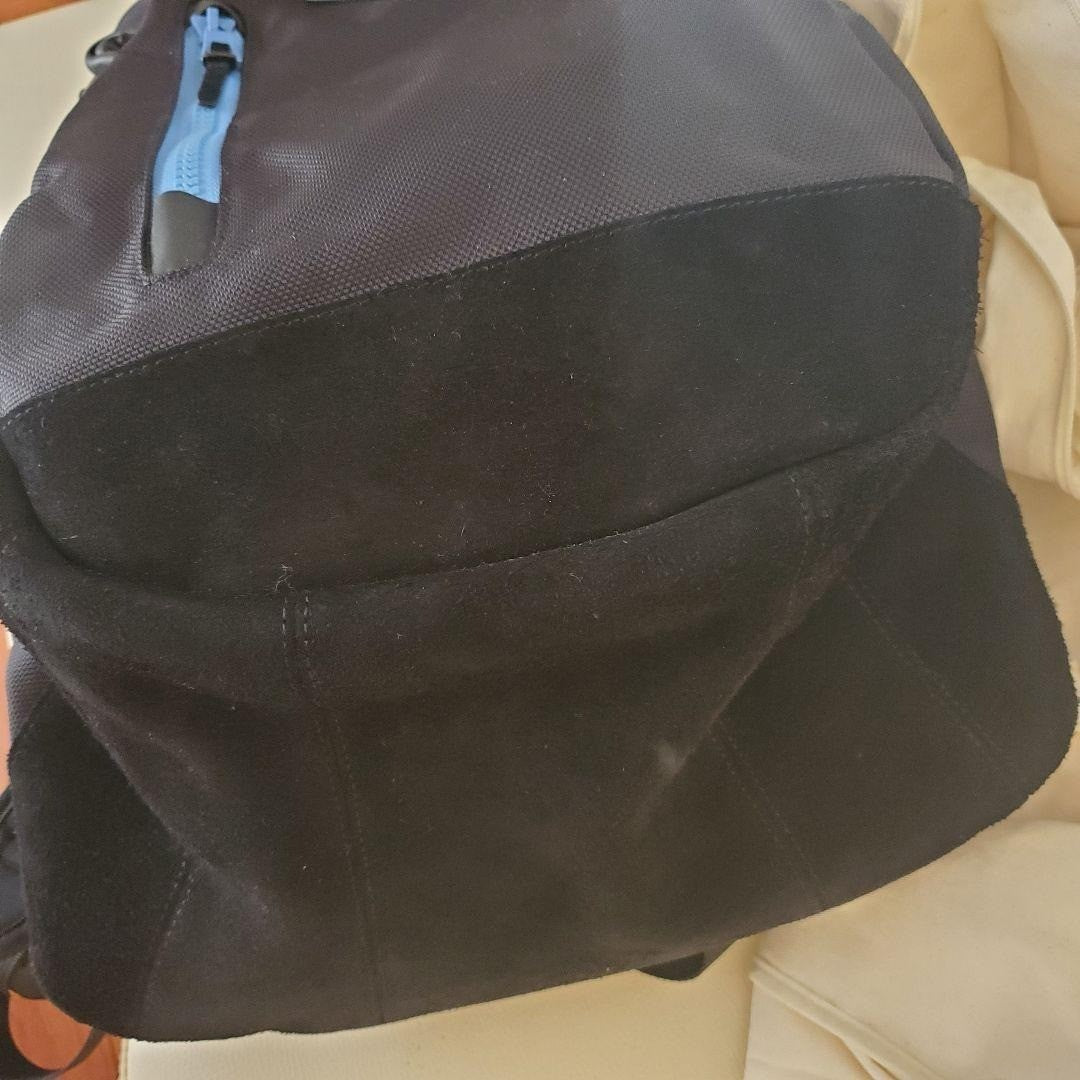 Visvim 20L Backpack Rucksack Black Nylon Suede Blue Zip Bag Rare Japan Used