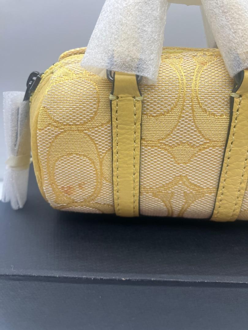 Coach Shoulder Bag Handbags Leather Canvas Charm Keychain C8240 Excellent