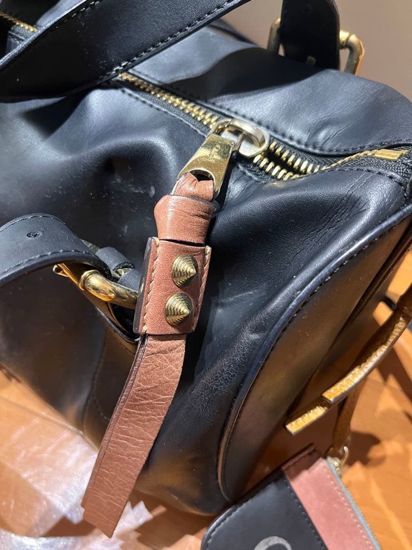 Chloe Sam Mini Boston Leather Shoulder Bag Black 2way Strap Included W/Coin case
