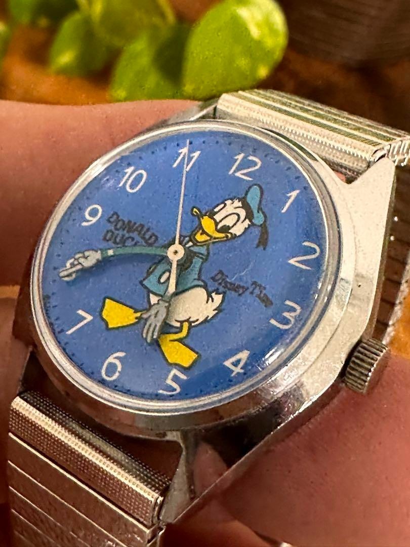Disney Analog Manual Women Rare Retro Donald Duck Watch (Hand-Wound) Vintage