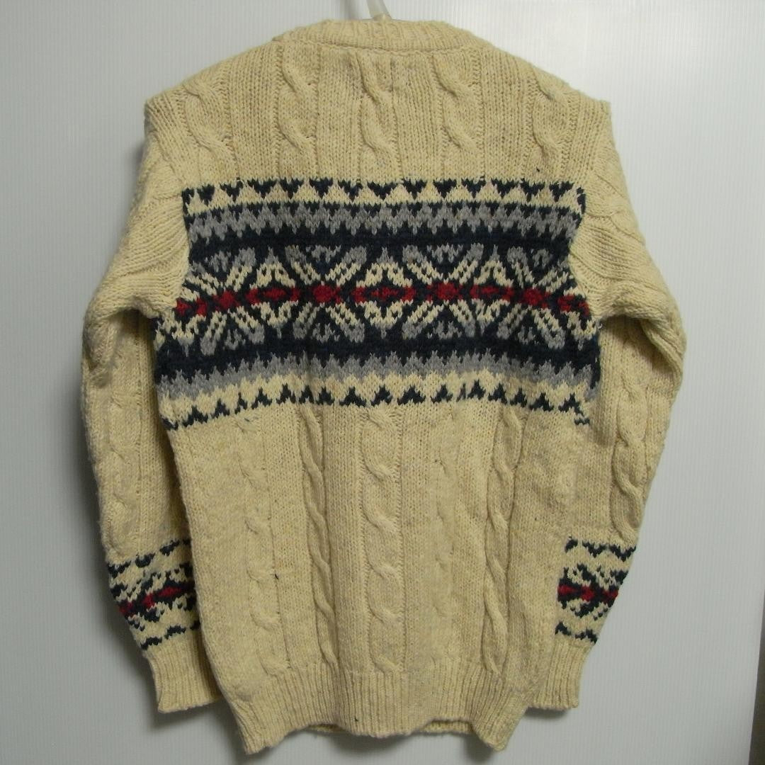 Howlin' By Morrison Knit Cardigan Beige M 100% Wool Ireland 2010s