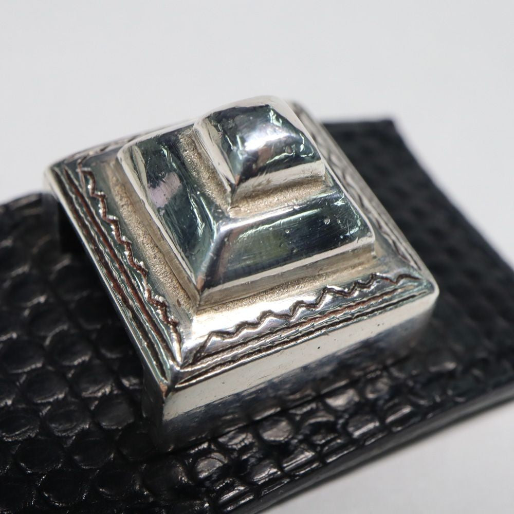 HERMES Artemis Twareg Bracelet Ag925 Lizard Black Unisex Jewelry Accessory Men