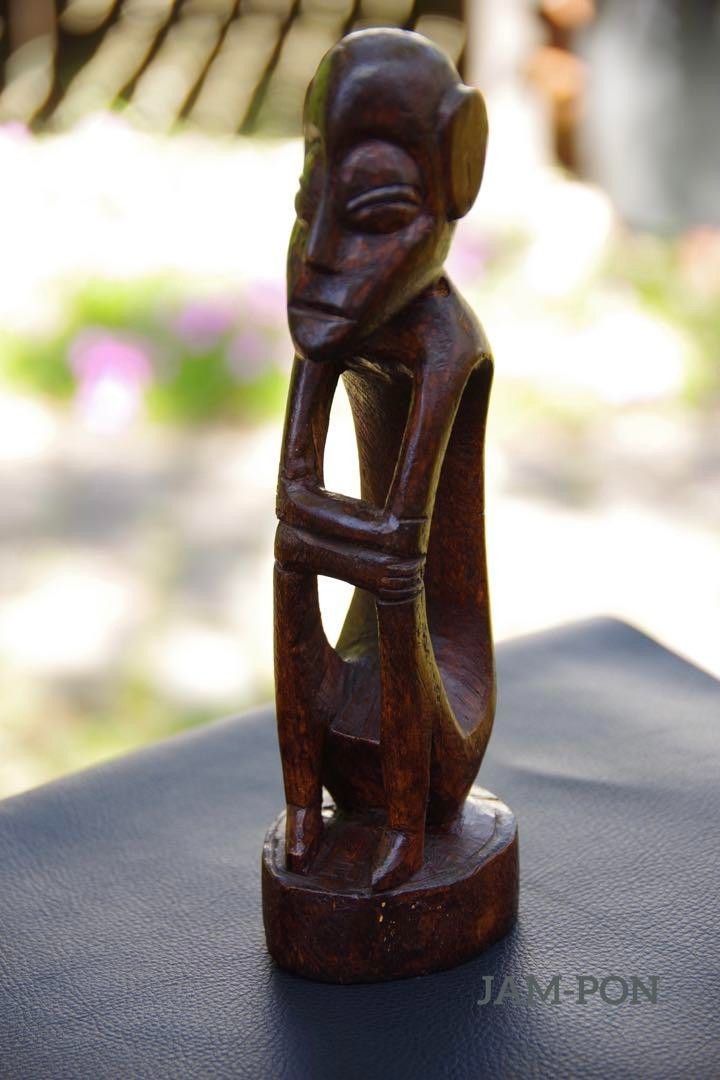 Indonesia/Wood Carving (Hand-Carved) Seated Figure/Ornament